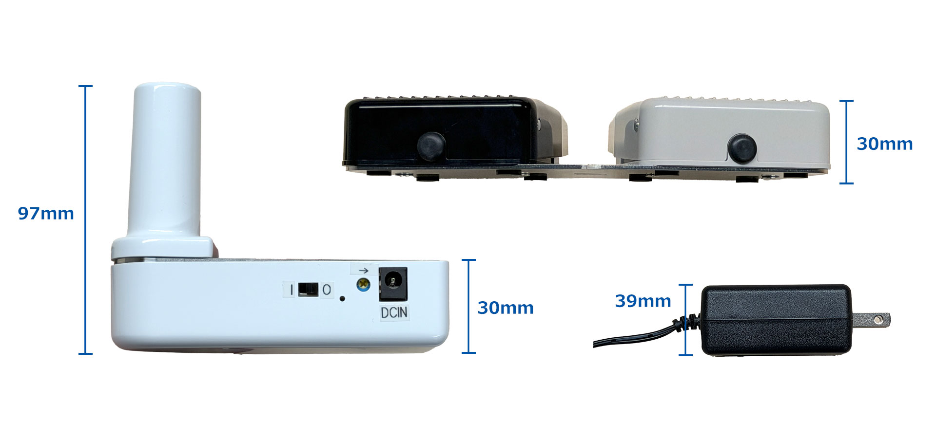 電動フォーカスユニット パーツ名・サイズ（側面）